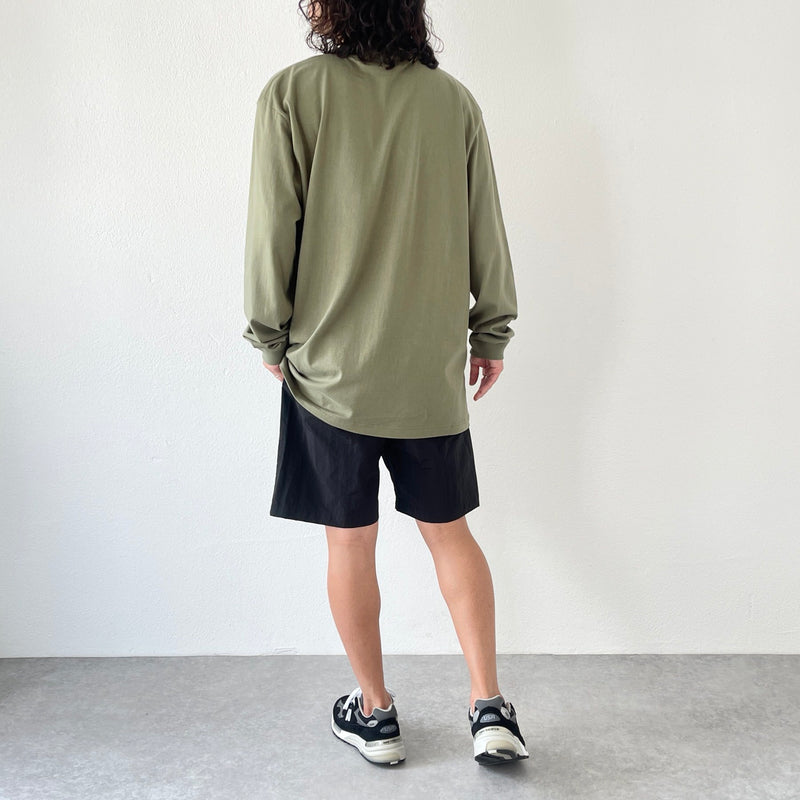 natto logo long sleeve tee / olive（ナットロゴロングスリーブ