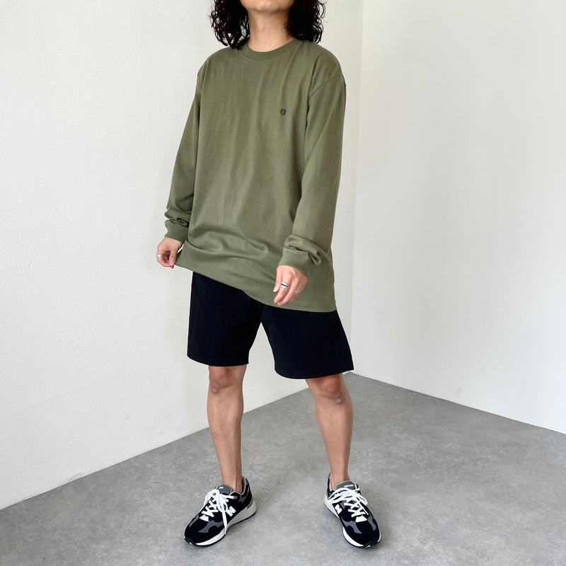 natto logo long sleeve tee / olive（ナットロゴロングスリーブ