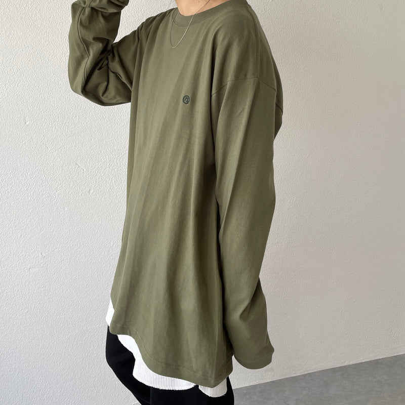 natto logo long sleeve tee / olive（ナットロゴロングスリーブ