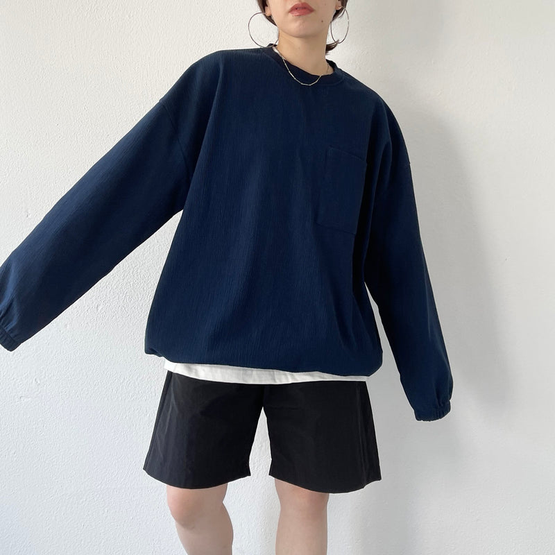 premium slab pullover / navy（プレミアムスラブプルオーバー