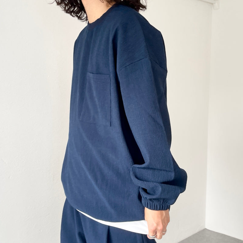 premium slab pullover / navy（プレミアムスラブプルオーバー 