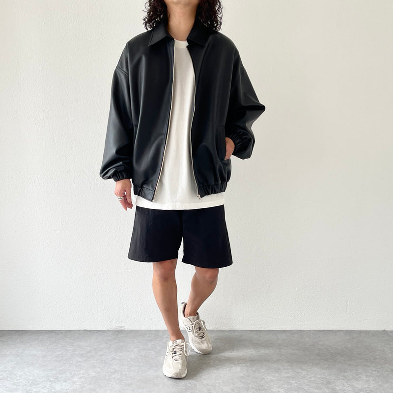 smooth eco leather blouson / black（スムースエコレザーブルゾン 