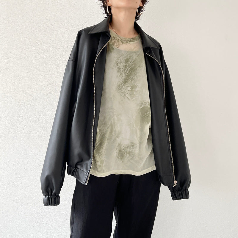 SALE／65%OFF】 TEAM ECO LEATHER JACKET チーム エコレザー