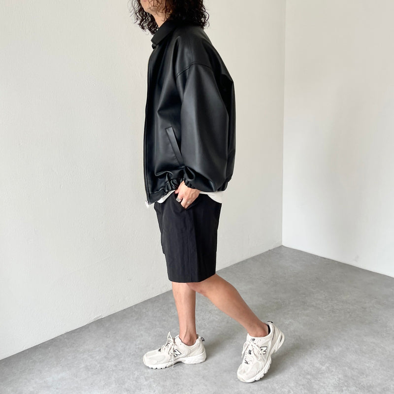 smooth eco leather blouson / black（スムースエコレザーブルゾン / ブラック） | natto | ナット  公式オンラインショップ