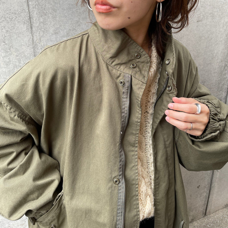 VINTAGE DESIGN COAT デザインロングコートカーキ ミリタリー