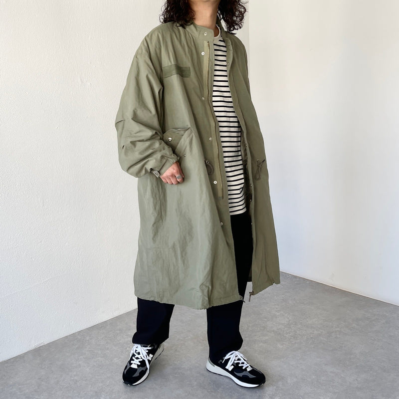 DELUXE デラックス オリーブ ナイロン モッズコート S
