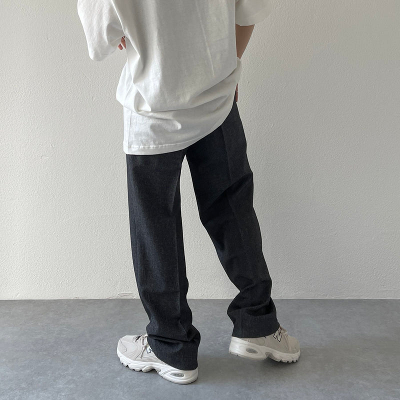 double tuck slacks pants / gray（ダブルタックスラックスパンツ