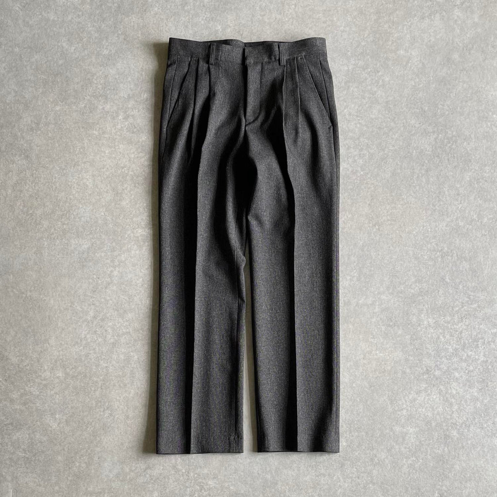 double tuck slacks pants / gray（ダブルタックスラックスパンツ