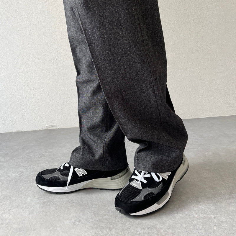 double tuck slacks pants / gray（ダブルタックスラックスパンツ