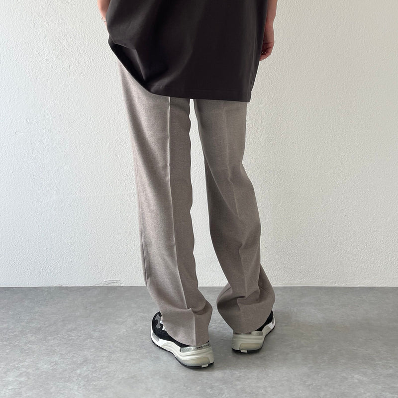 double tuck slacks pants / beige（ダブルタックスラックスパンツ