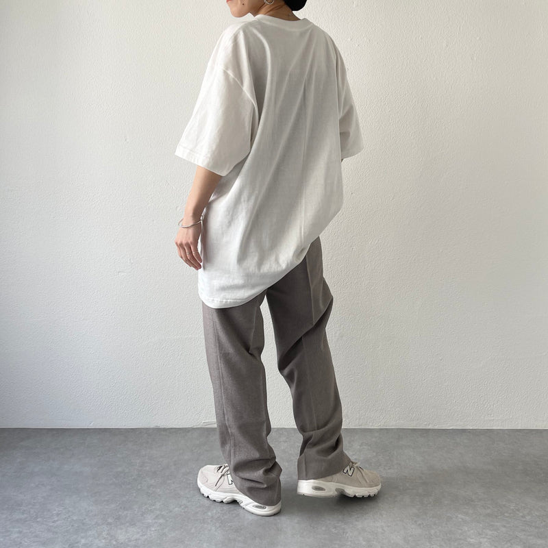 double tuck slacks pants / beige（ダブルタックスラックスパンツ