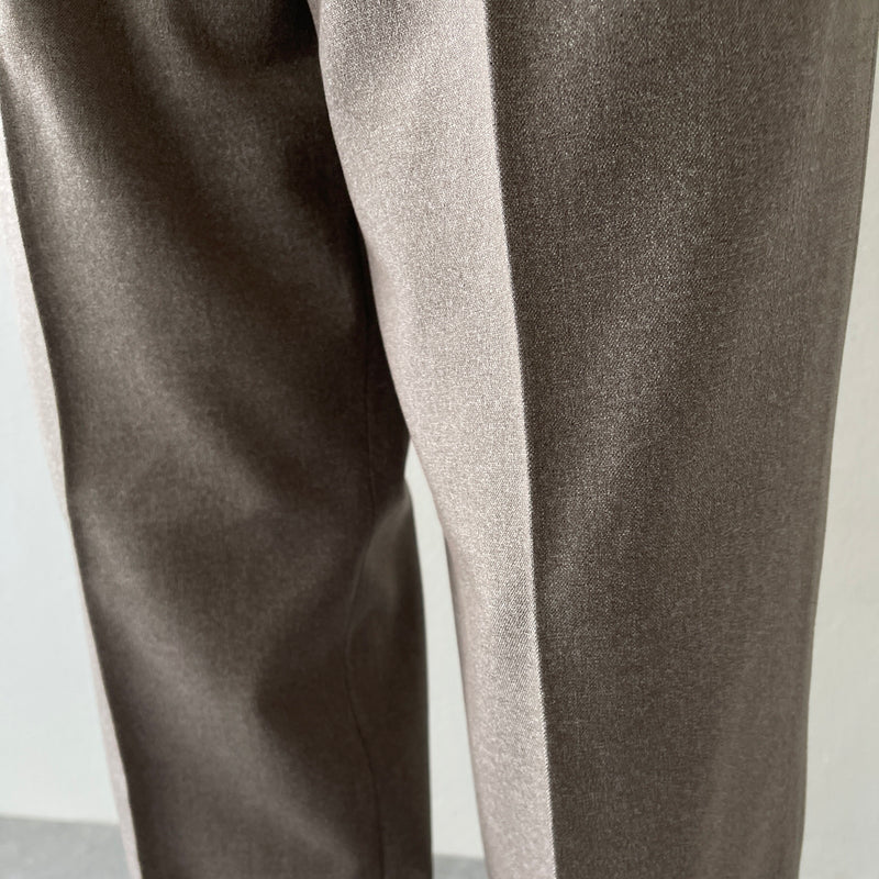 double tuck slacks pants / beige（ダブルタックスラックスパンツ