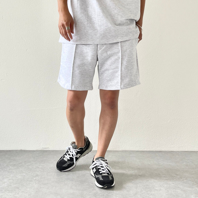 loose silhouette sweat shorts / light gray（ルーズシルエット
