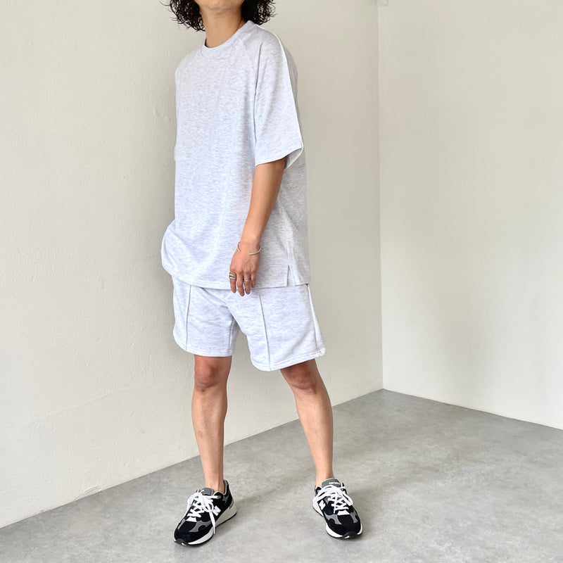loose silhouette sweat shorts / light gray（ルーズシルエット
