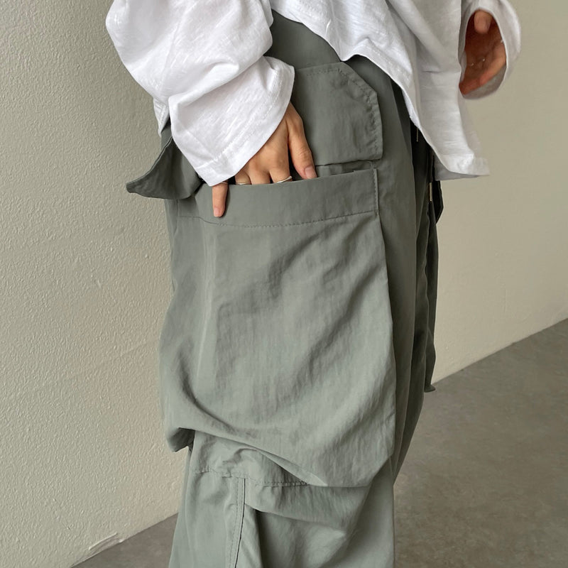 super loose silhouette cargo pants / gray | natto | ナット