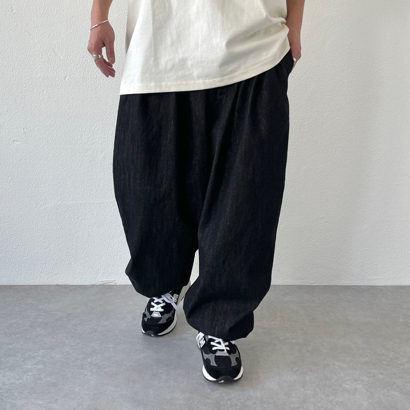 balloon jogger denim pants / black（バルーンジョガーデニム