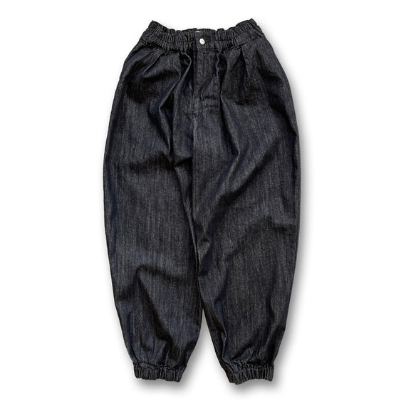 balloon jogger denim pants / black