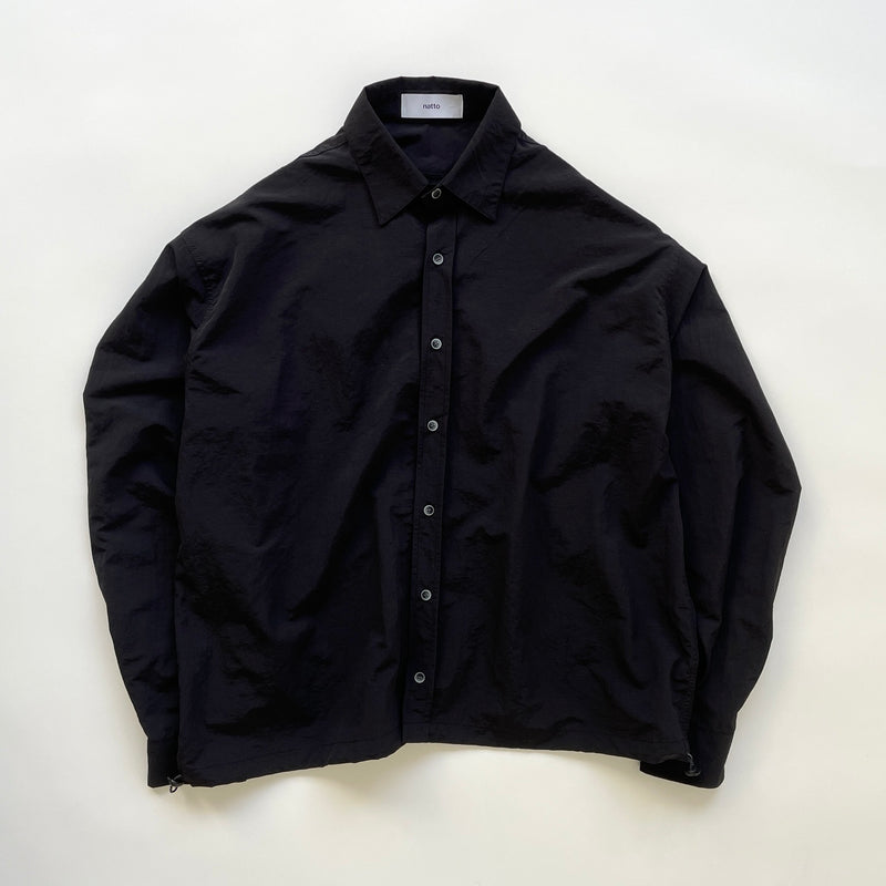 【SAMPLE】loose silhouette nylon shirt / blackディティール画像